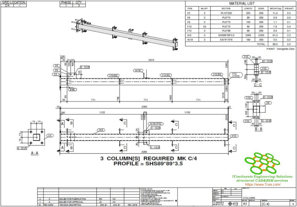 Steel Fabrication Shop Drawing Project California US